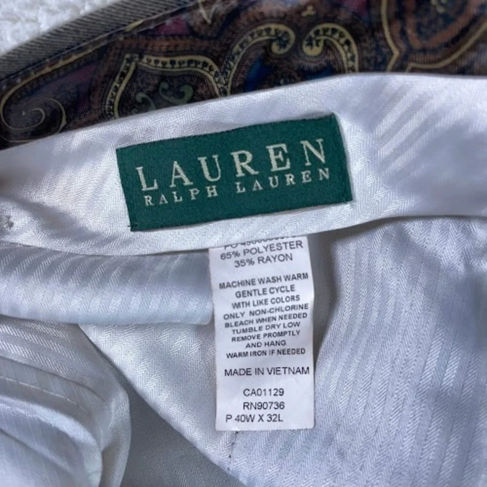 Lauren Ralph Lauren Dress Pants Mens  40x32 Brown Flat Front‎ Career Work